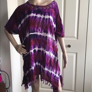 Colorful swim cover up.